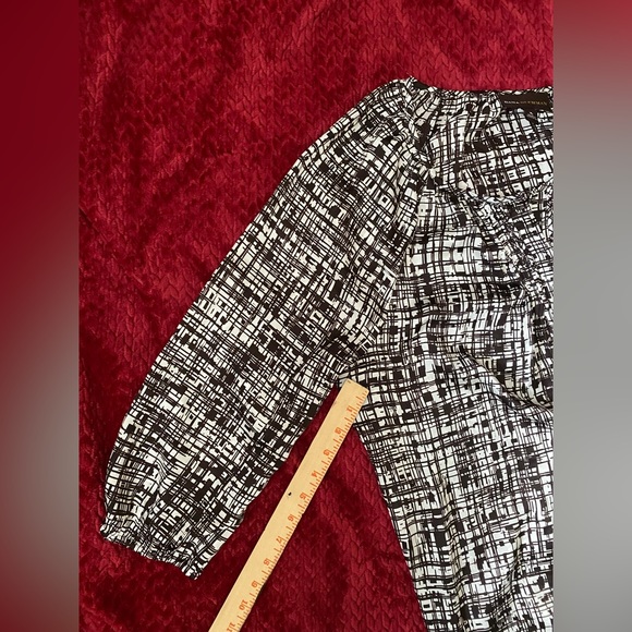 DANA BUCHMAN Romantic Getaway cattail Brown & White Blouse Top size XL - Picture 11 of 13